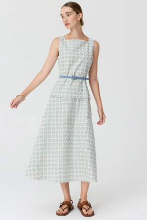 PARTERRE BELT DRESS JACQUARD
