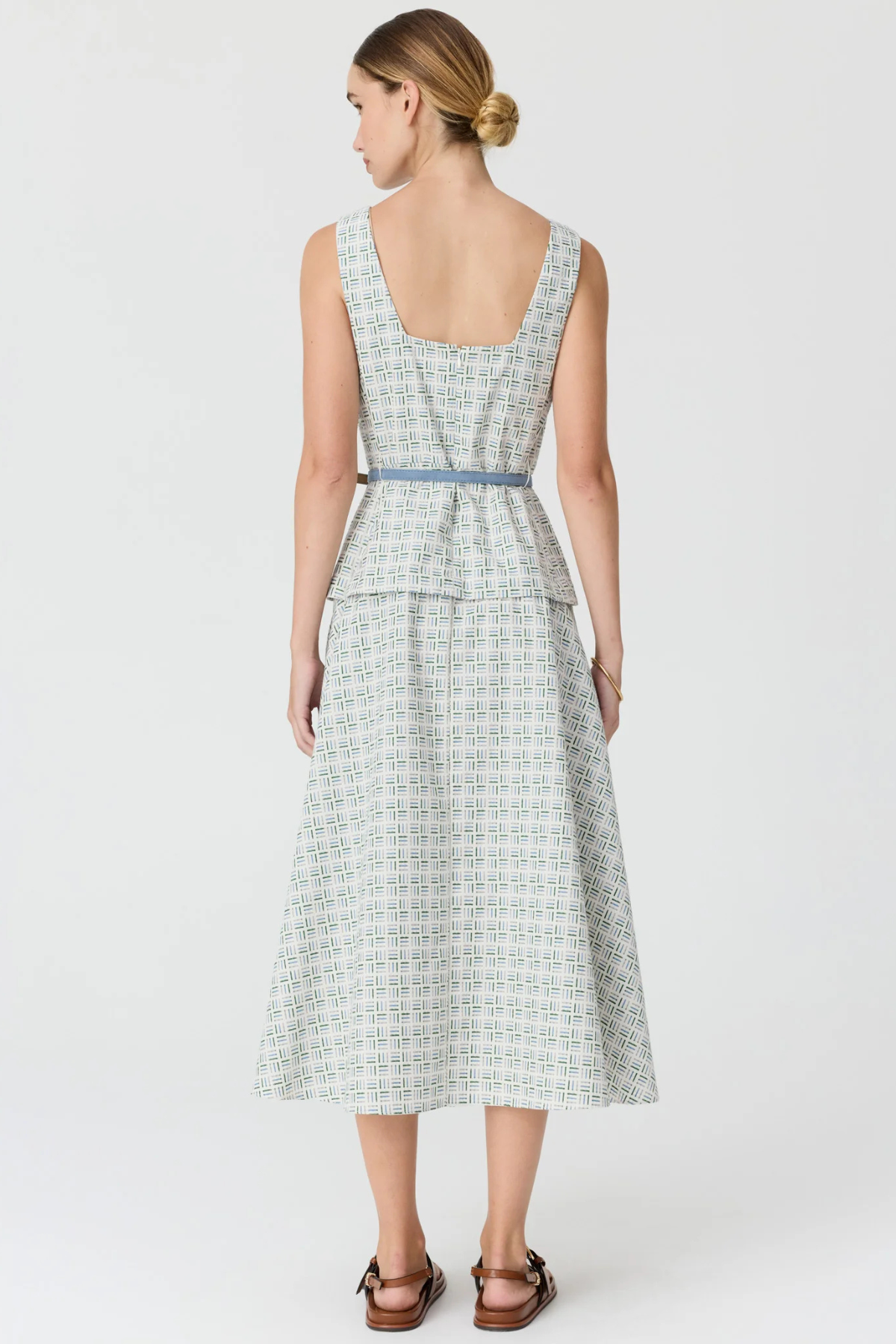 PARTERRE BELT DRESS JACQUARD