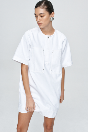 PATCH POCKET DRESS BLANC