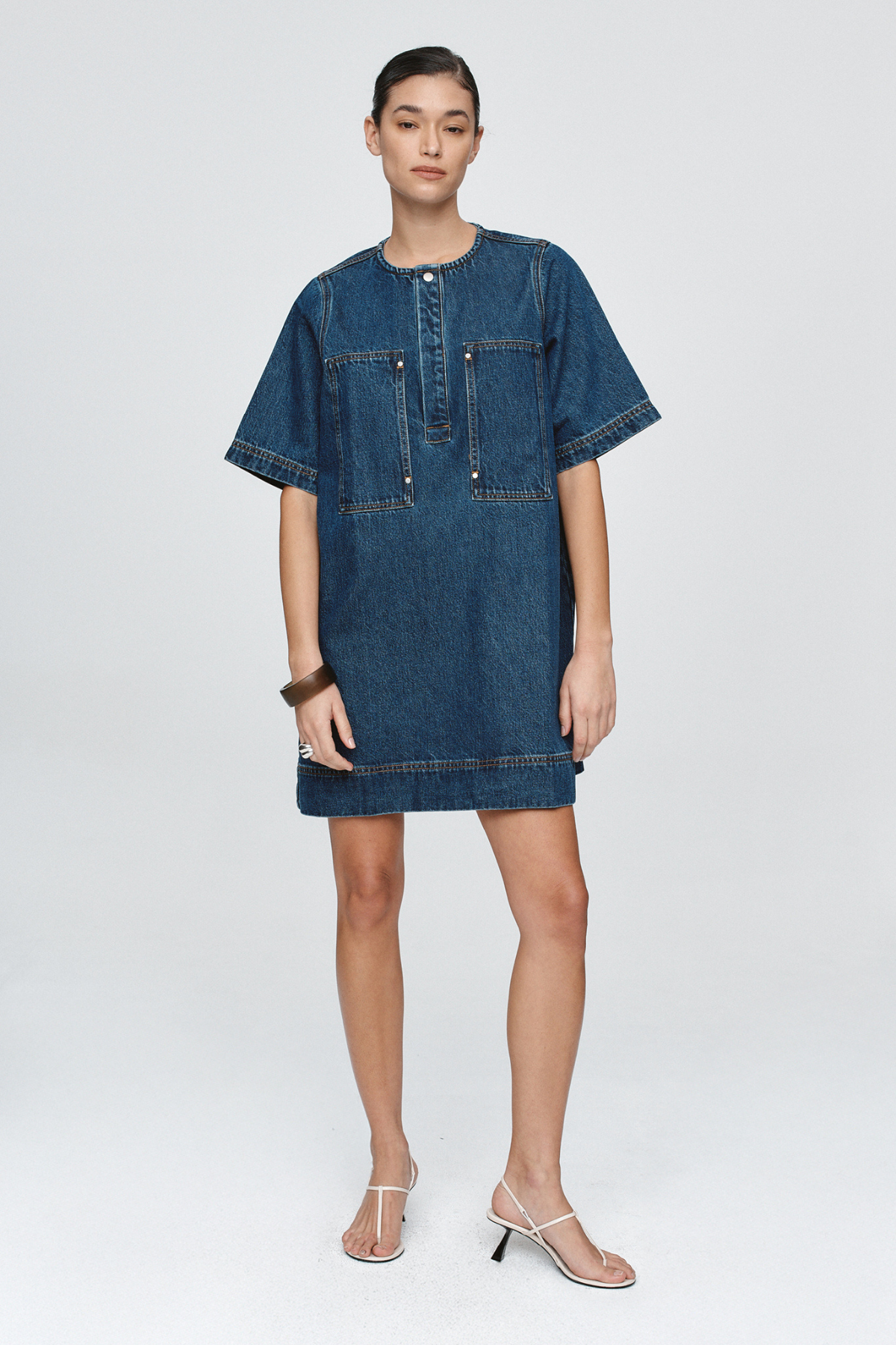 PATCH POCKET DRESS CLASSIC BLUE
