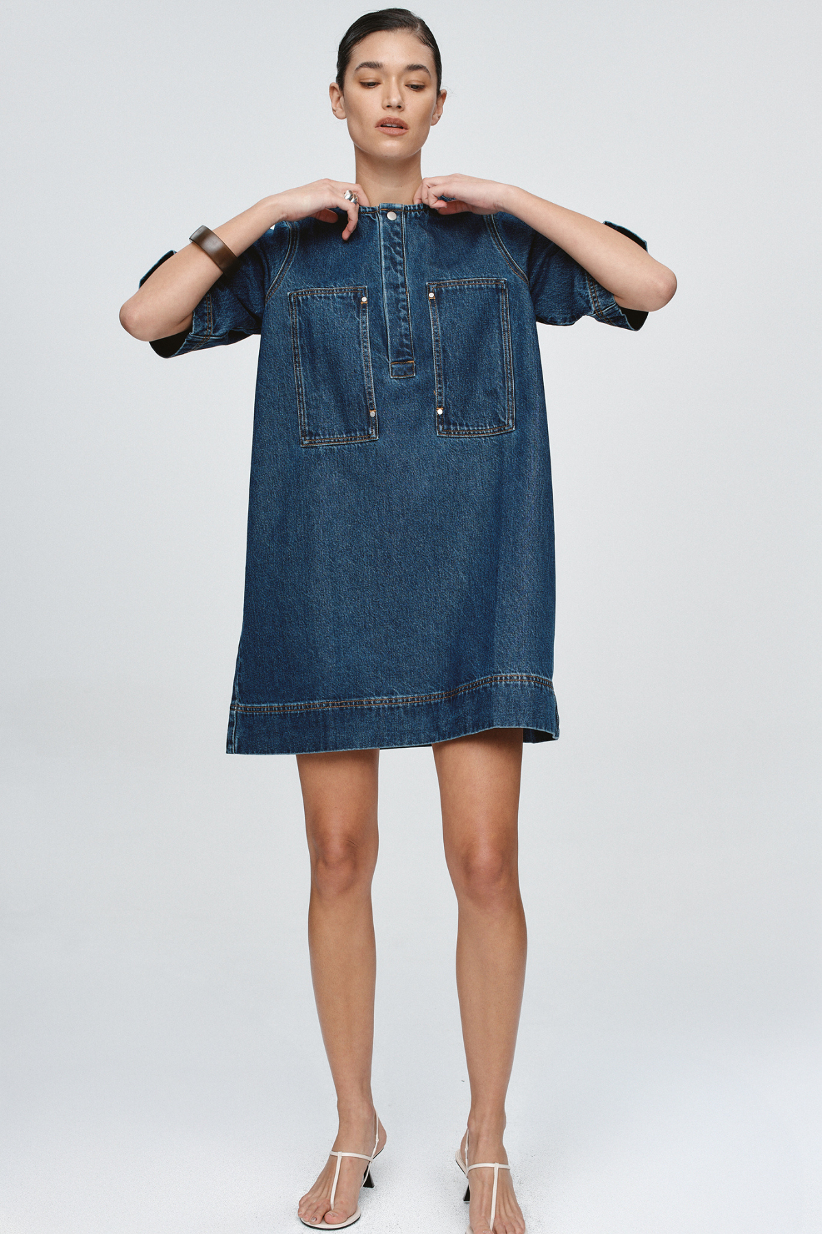 PATCH POCKET DRESS CLASSIC BLUE