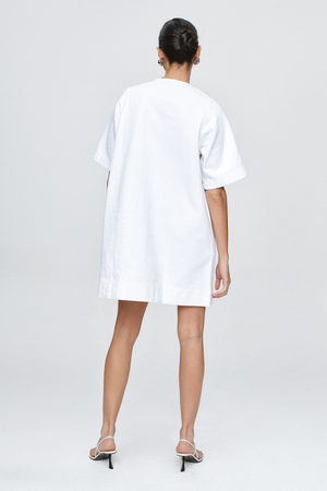 PATCH POCKET DRESS BLANC