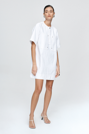 PATCH POCKET DRESS BLANC