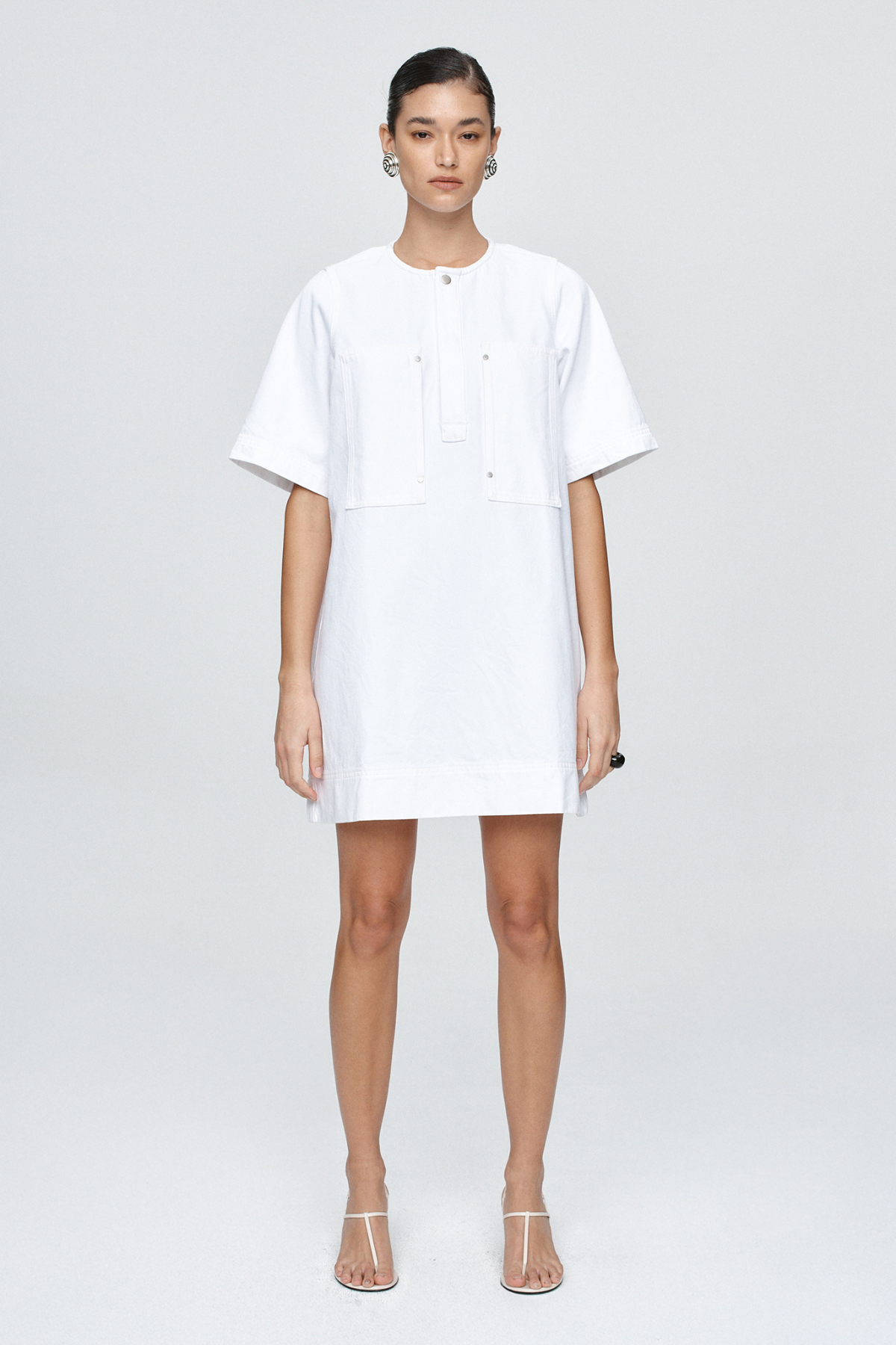 PATCH POCKET DRESS BLANC