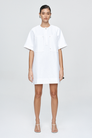 PATCH POCKET DRESS BLANC