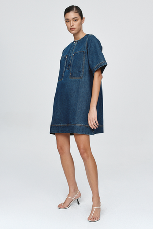 PATCH POCKET DRESS CLASSIC BLUE