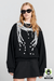BROKEN PEARLS CREWNECK SWEATSHIRT BLACK