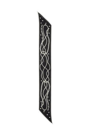 RUNAWAY PEARLS SASH SCARF BLACK