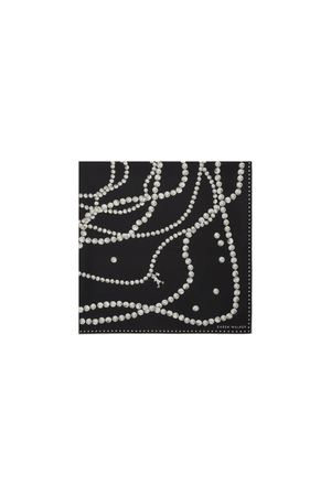 RUNAWAY PEARLS CLASSIC SILK SCARF BLACK
