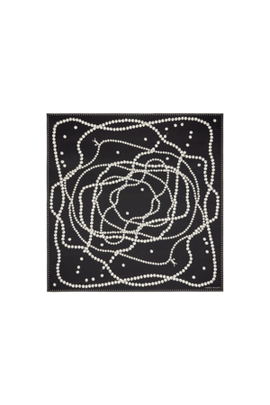 RUNAWAY PEARLS CLASSIC SILK SCARF BLACK