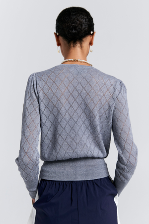 PEARL LACE CARDIGAN GREY MARLE