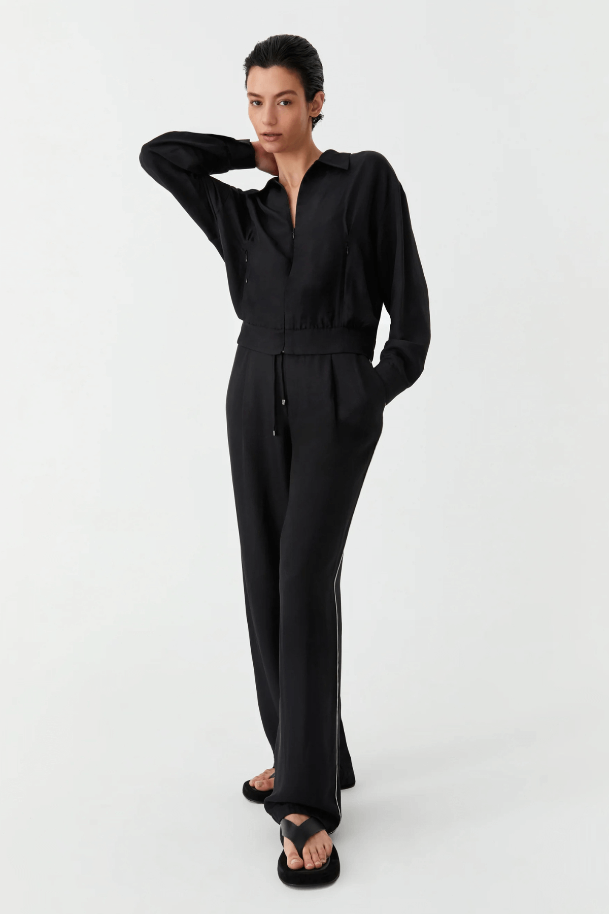 PEDRO STRIPE PANT BLACK