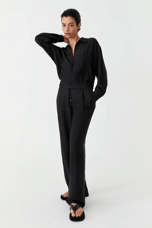 PEDRO STRIPE PANT BLACK
