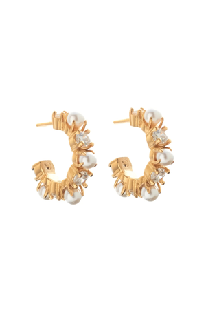 PERLA HOOP EARRINGS GOLD/PEARL/CZ