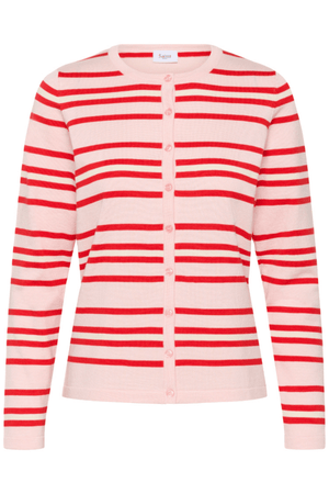 PILA CARDIGAN CHALK PINK RED MULTI STRIPE