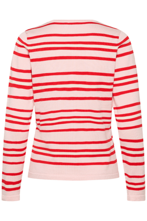 PILA CARDIGAN CHALK PINK RED MULTI STRIPE