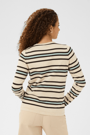 PILA CARDIGAN BROWN RICE MULTI STRIPE