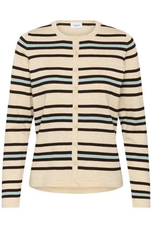 PILA CARDIGAN BROWN RICE MULTI STRIPE