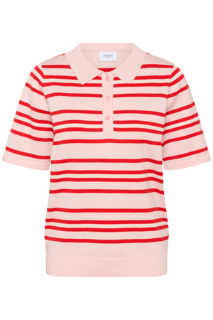 PILA POLO PULLOVER CHALK PINK RED MULTI STRIPE
