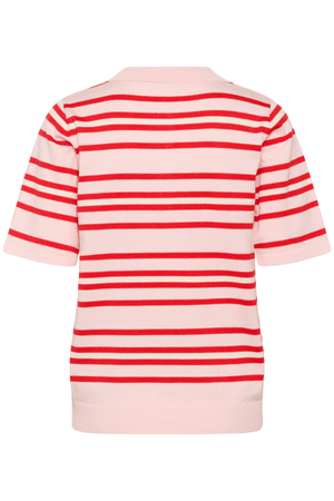 PILA POLO PULLOVER CHALK PINK RED MULTI STRIPE