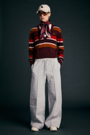 PIN TUCK TRACK PANTS GREY MARLE
