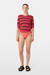 POINTELLE RELAXED SHORT SLEEVE ELECTRIC PINK STRIPE