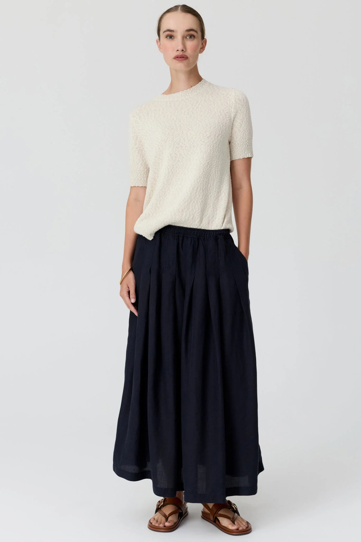CEDAR LUREX KNIT TOP CHALK/SILVER