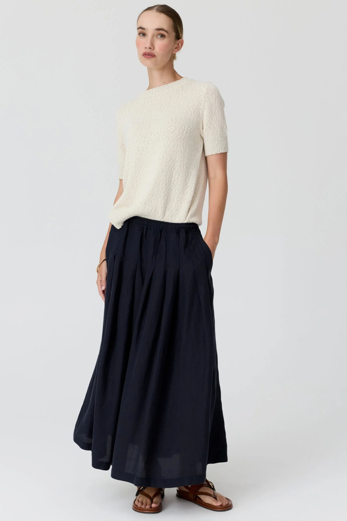 CEDAR LUREX KNIT TOP CHALK/SILVER