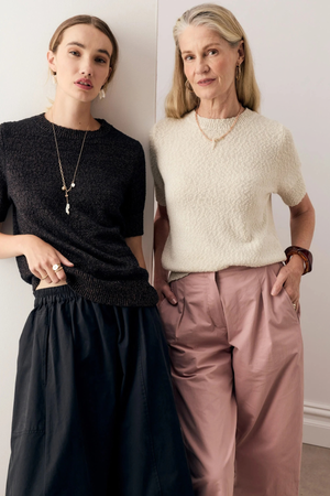 CEDAR LUREX KNIT TOP CHALK/SILVER