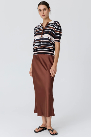 DAHLIA KNIT POLO MULTISTRIPE