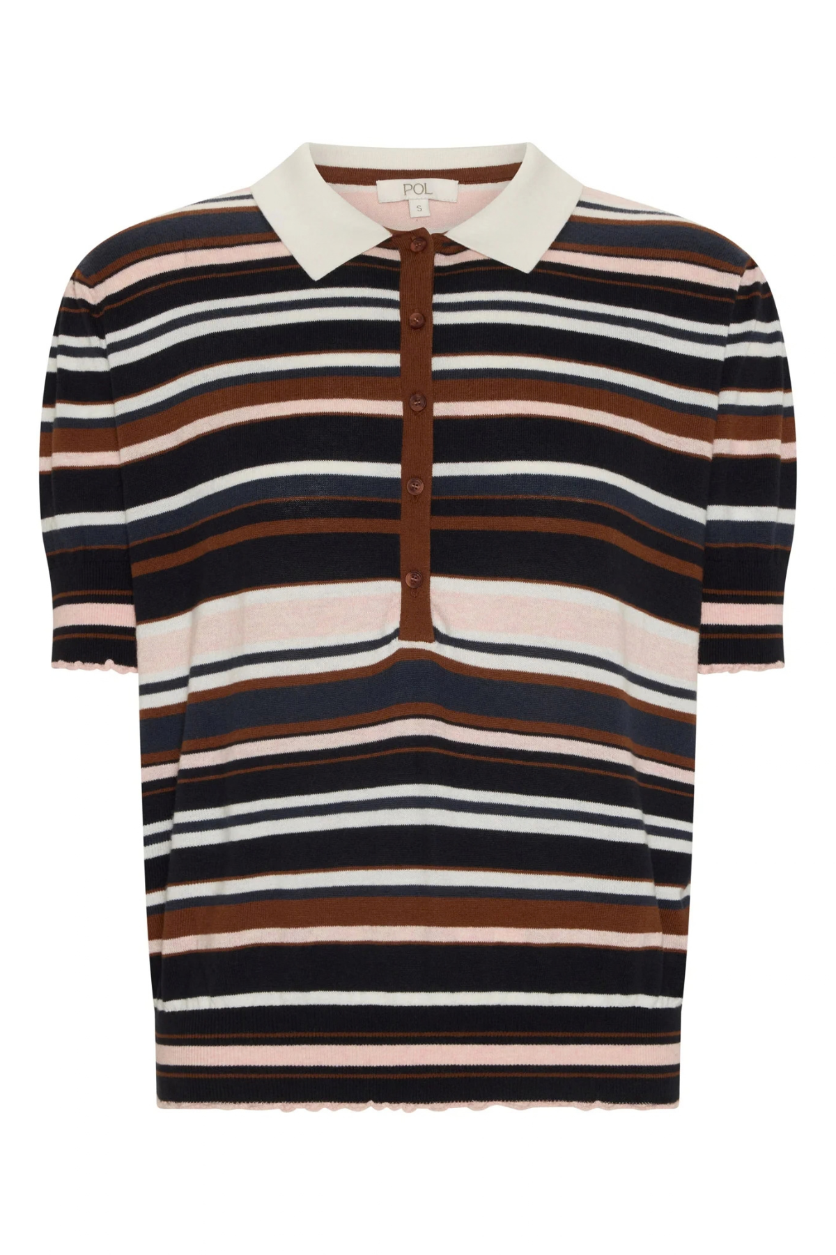 DAHLIA KNIT POLO MULTISTRIPE