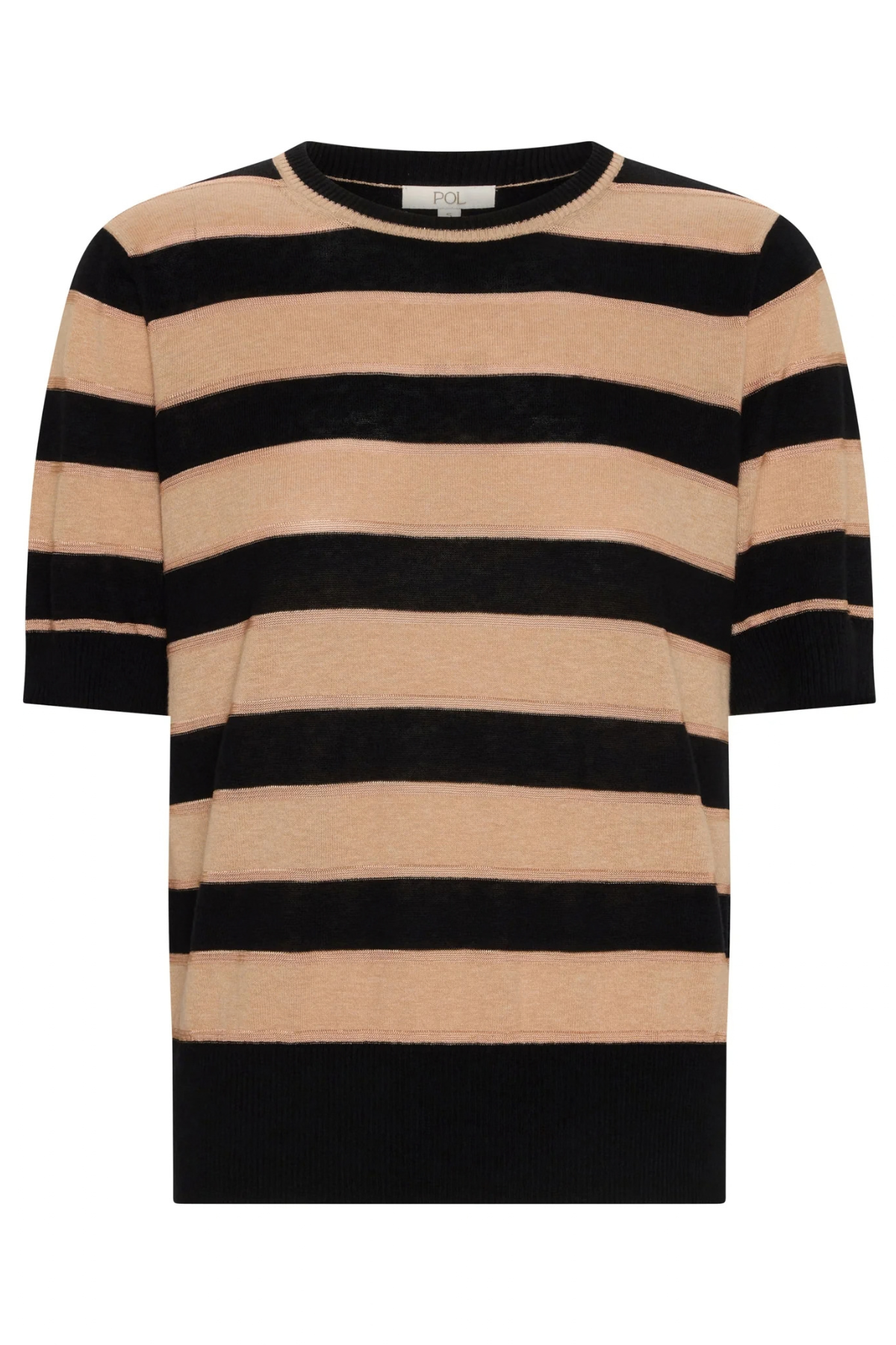 DARCEY STRIPE KNIT TEE BLACK/PINK/PINK