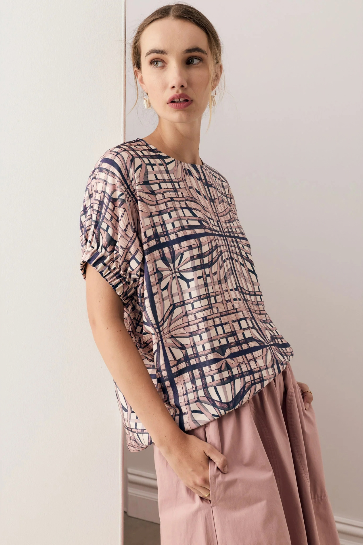 LATTICE TOP PINK CHECK