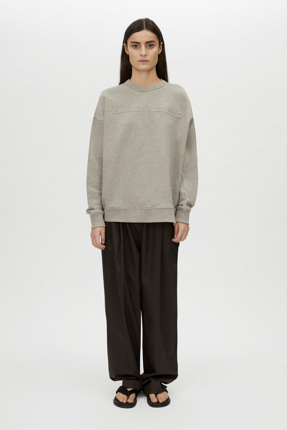 POLARIS LOGO CREW DAPPLED GREY