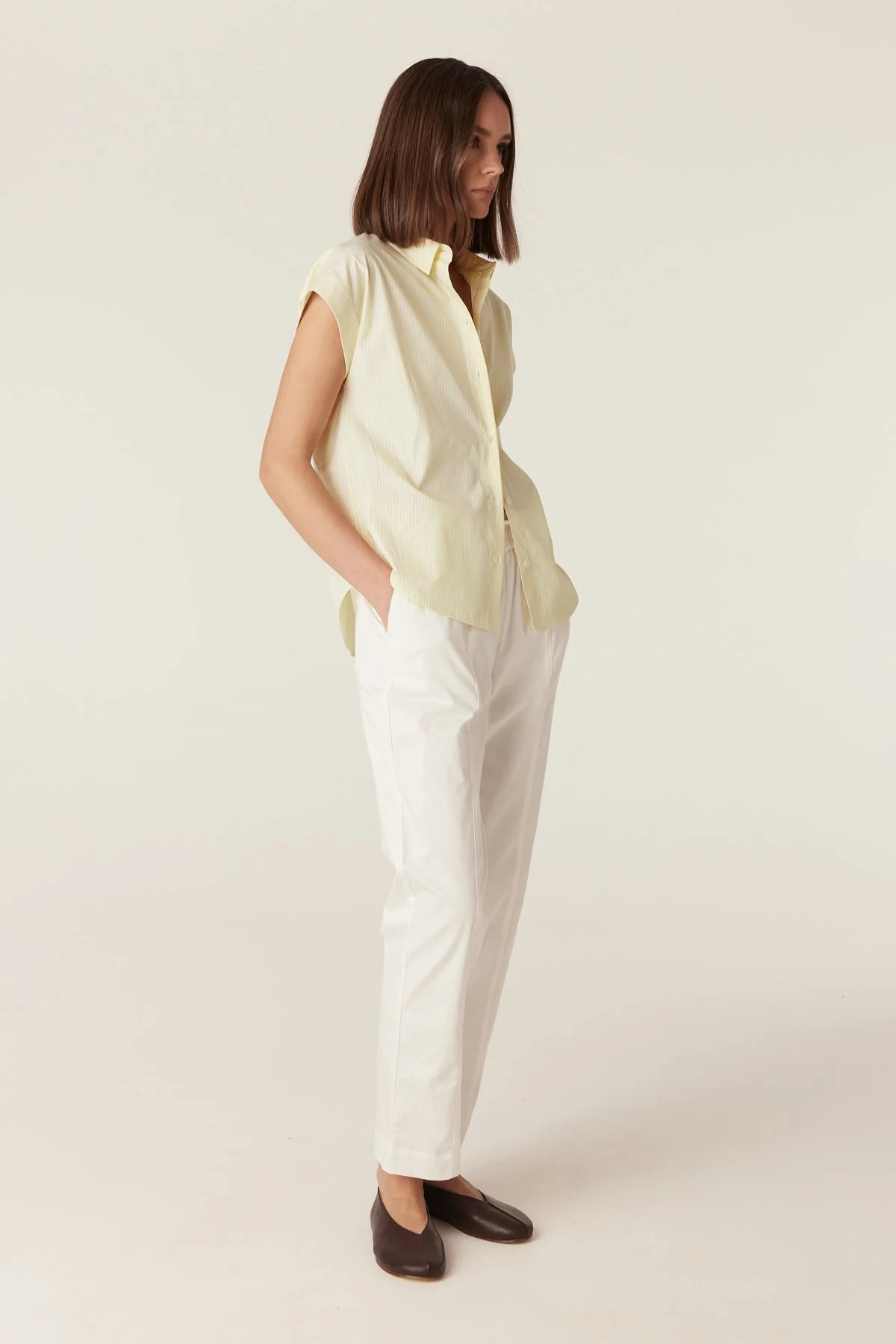 PORTSEA SHIRT YELLOW STRIPE