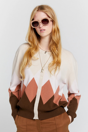 POSY CASHMERE CARIDGAN AUTUMN ARGYLE
