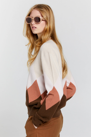 POSY CASHMERE CARIDGAN AUTUMN ARGYLE