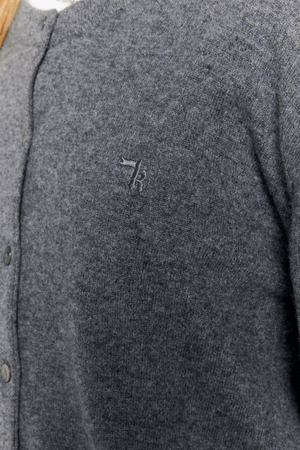 POSY CASHMERE CARDIGAN CHARCOAL MARLE