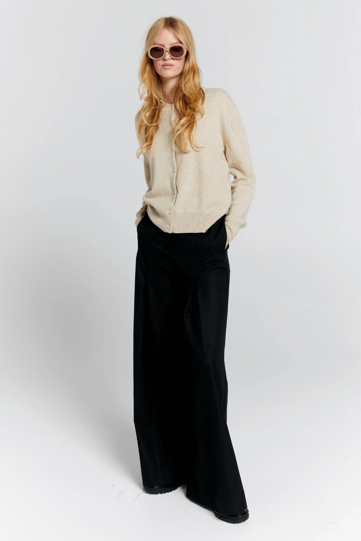 POSY CASHMERE CARDIGAN STONE MARLE