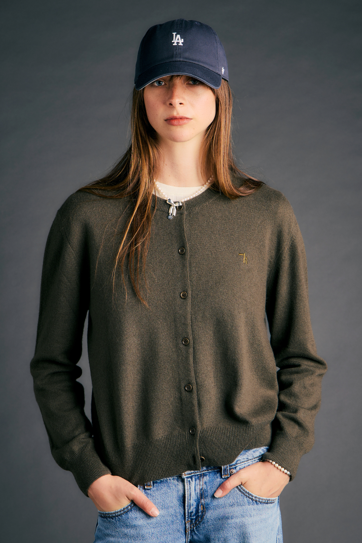 POSY CASHMERE CARDIGAN OLIVE