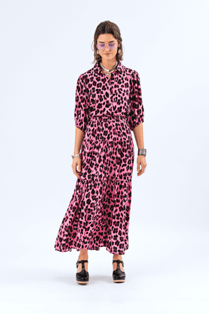 SUNSET MAXI SKIRT NEON PINK