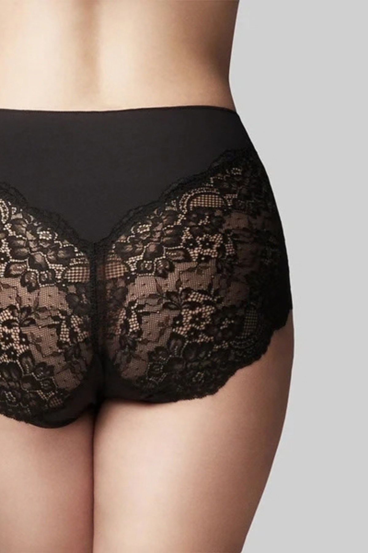 PRECISION & LACE FULL BRIEF BLACK
