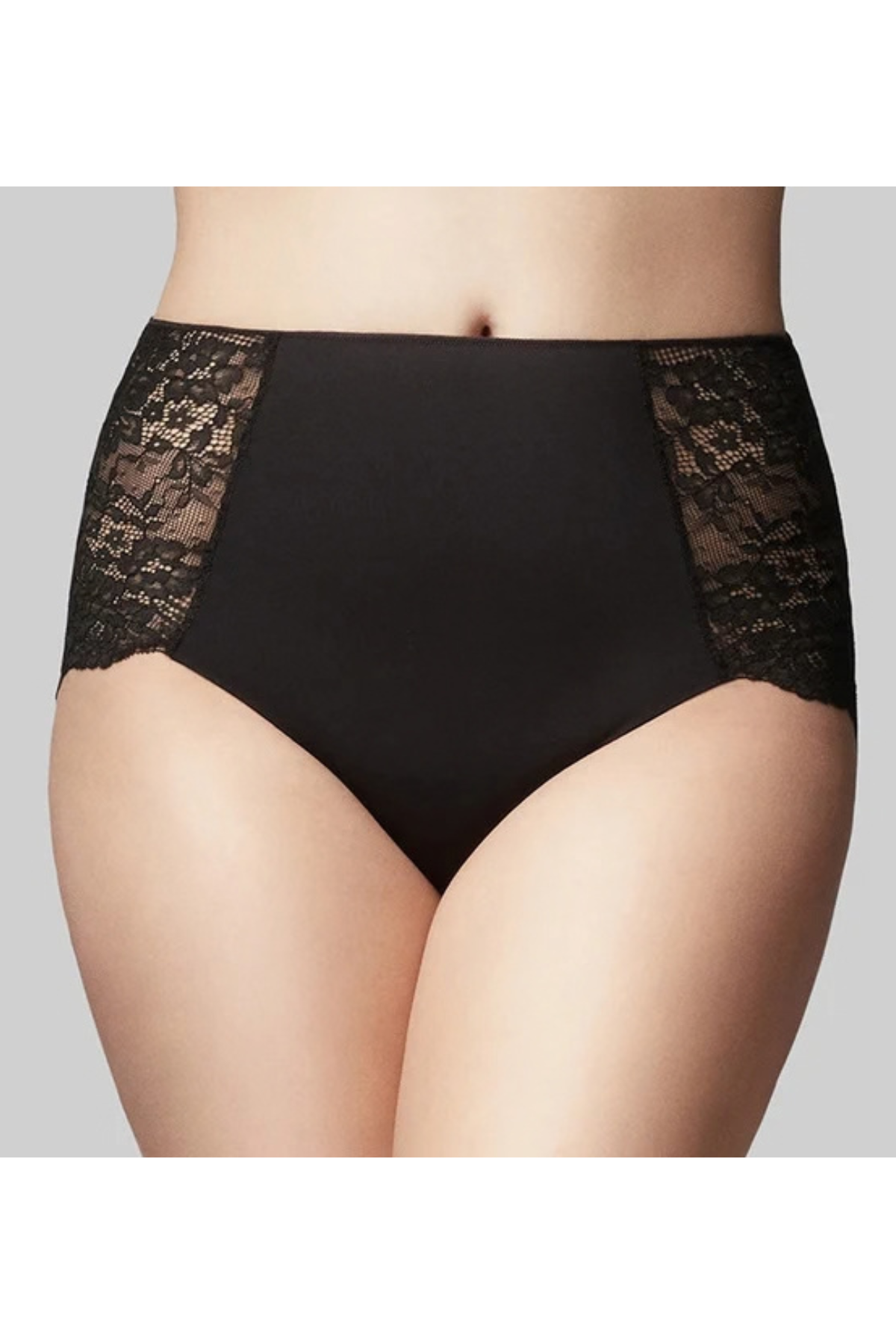 PRECISION & LACE FULL BRIEF BLACK