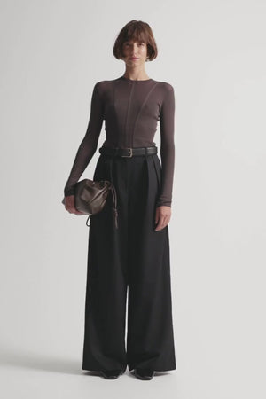 SILIA KNIT TOP CHOCOLATE