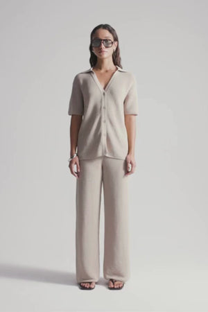 ASPEN CROCHET SHIRT TAUPE