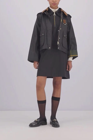 ERMA WAX JACKET BLACK/ANCIENT