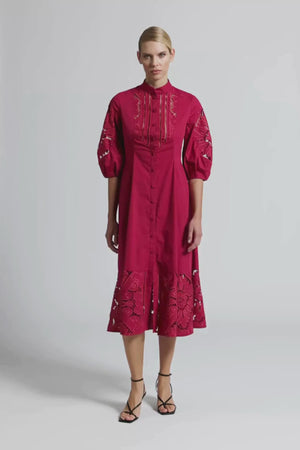 LETITIA SHIRT DRESS GARNET
