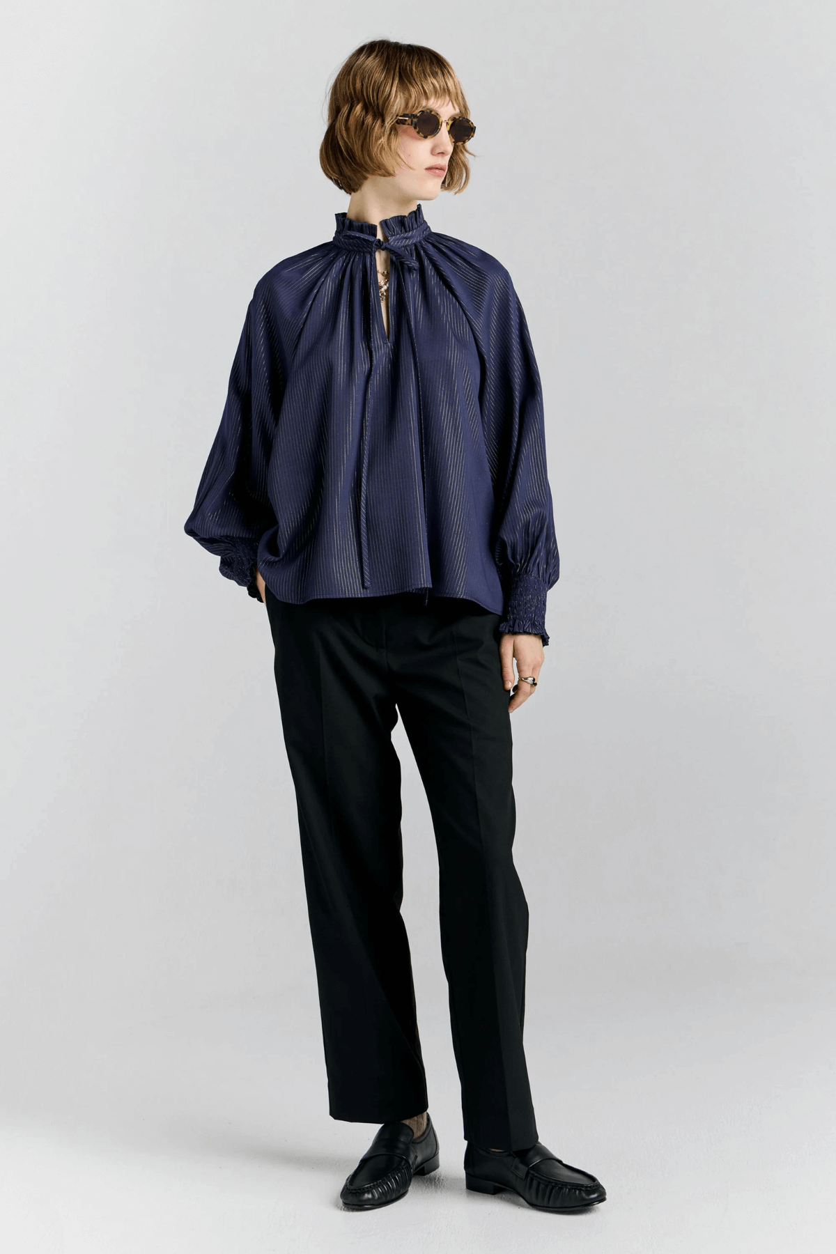 PROVINCE BLOUSE NAVY