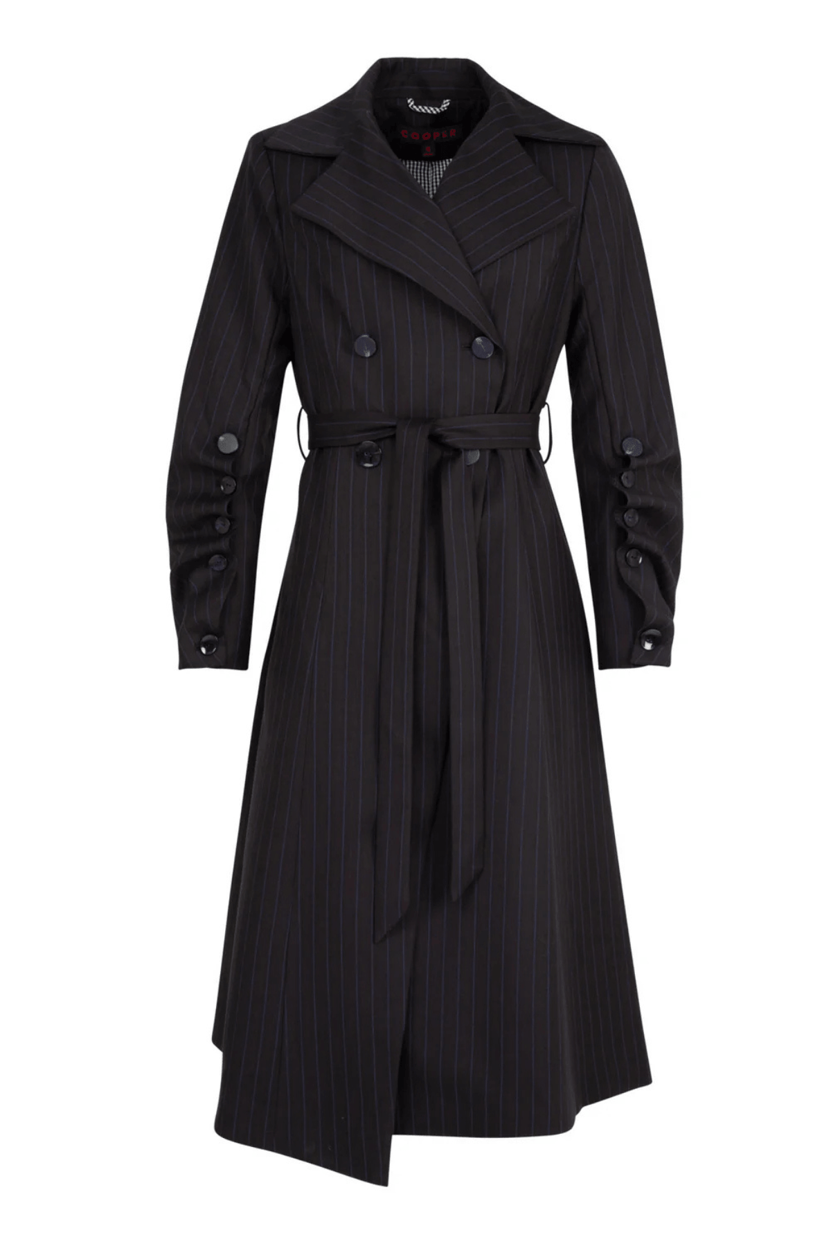 PURE FORM COAT NAVY PINSTRIPE