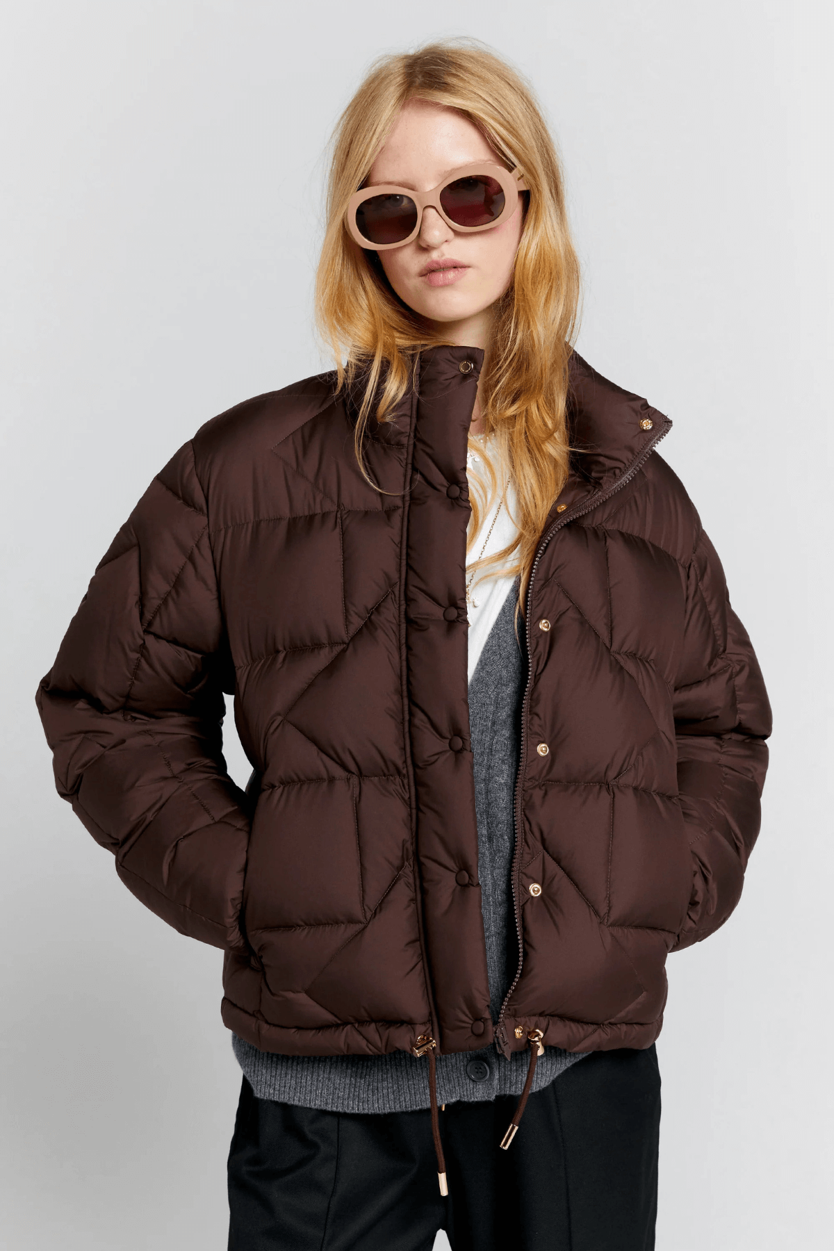 QUEST MONOGRAM DOWN PUFFER MAHOGANY